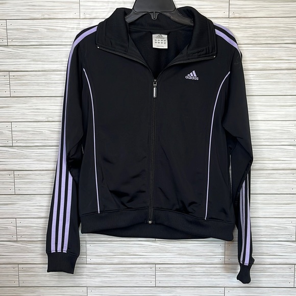 adidas Jackets & Blazers - Adidas Purple Black Zip Up Jacket
